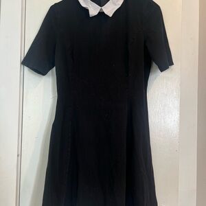 Black A-Line Dress with White Peter Pan Collar